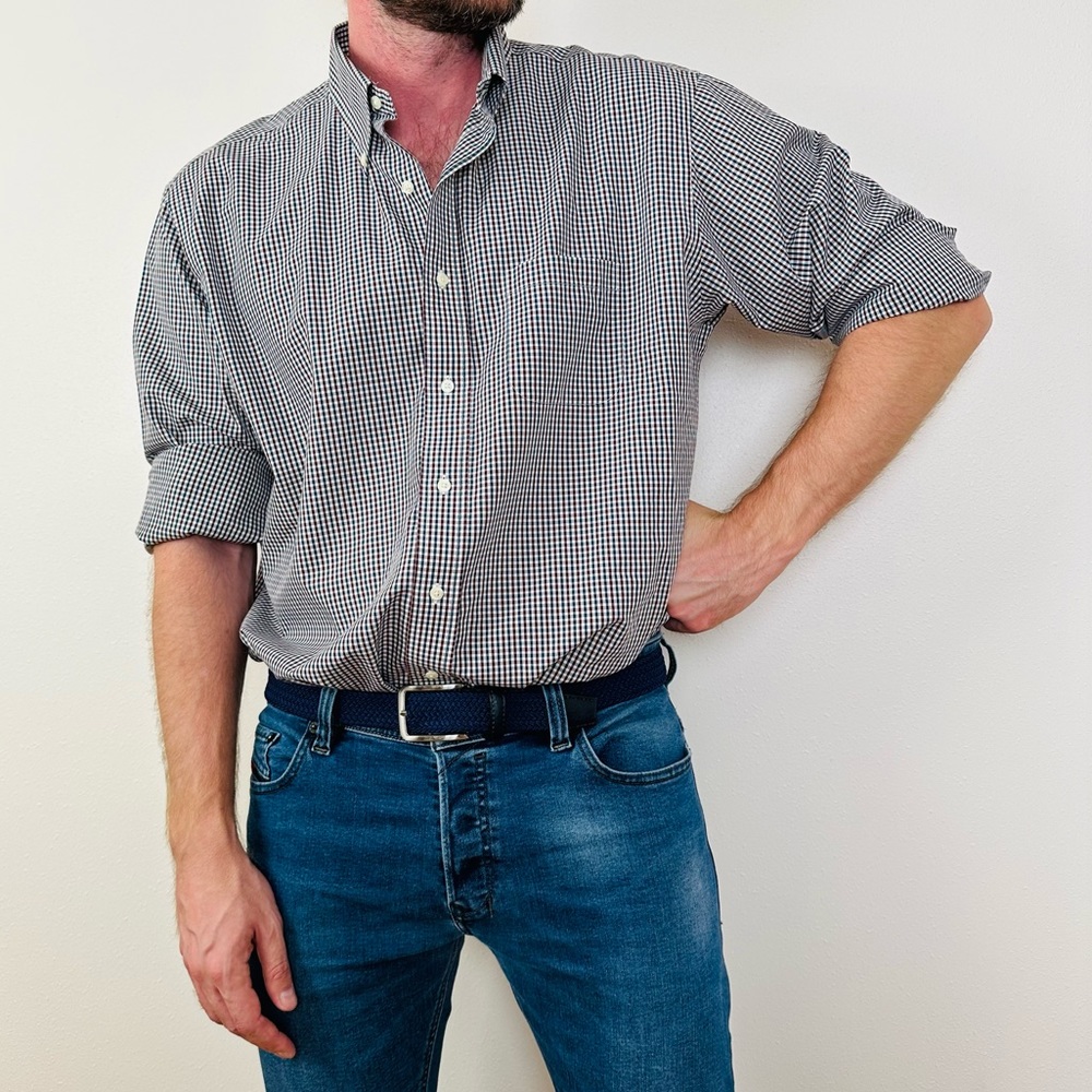 Brooks Brothers Madison plaid button down shirt